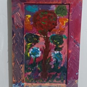 Vibrant Abstract Floral Rosey Sunset Panel Art Piece By Joshua Thomas